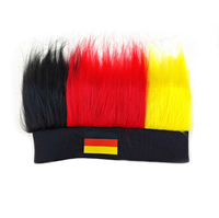 Perruque bandeau drapeau du Qatar, perruque synthétique colorée aux couleurs du drapeau national, casquette perruque pour supporters de football, idéale pour les événements sportifs et les fêtes.