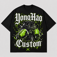 Fabricant OEM ODM de T-shirts surdimensionnés en coton épais pour hommes, avec impression graphique de panthère boxeur, style streetwear
