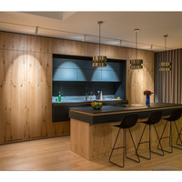 CBMMart 100% Armoire de cuisine en placage de bois couleur shaker personnalisée armoires laquées pour nouvelle maison et rénovation
