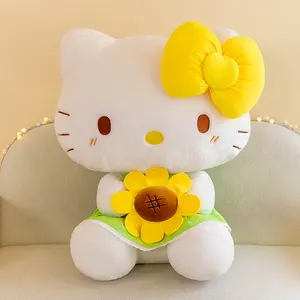 Yeni tasarım ayçiçeği merhaba KT dolması hayvan peluş bebek çocuklar için Kawaii Sanrio çizgi film bebeği ve Girlfriends hediye