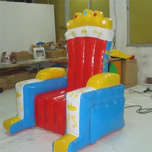 Özel şişme taht sandalye komik parti etkinlik için mobilya hava mühürlü dayanıklı kral sandalye doğum günü partisi için