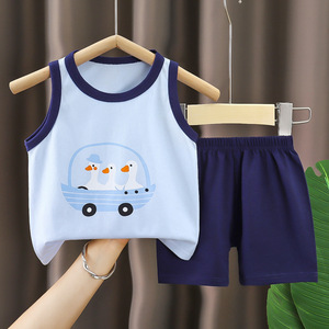 Colete Infantil de Verão em Uma Peça, 100% Algodão, Estampado, Jaqueta de Pijama Casual para Crianças - Product Image 6