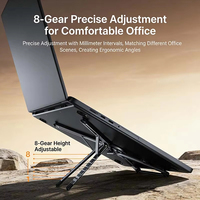 Support d'ordinateur portable en alliage d'aluminium magnétique et silicone, réglable sur 8 niveaux, pliable, portable, avec refroidisseur et support pour tablette