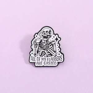 Tüm benim FLABBERS GASTED meyve tema emaye pimleri cadılar bayramı Punk iskelet içecek kahve çinko arkadaşlar için alaşım takı hediye - Product Image 1