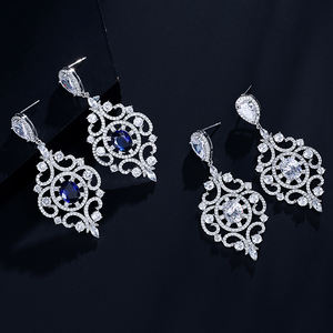 RAKOL EP2320 Mujer Color Grande Micro Pave Zirconia Lujo Fiesta Compromiso Boda Pendientes - Product Image 3