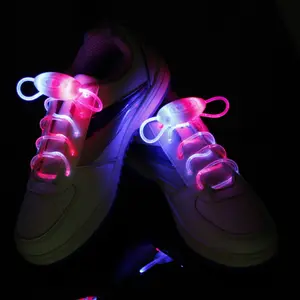 New Arrival Fashion Unisex LED-Beleuchtung Schnürsenkel Kunststoff Multi color Flash ing Luminous Led Schuhspitze für Kinder Herren schuhe