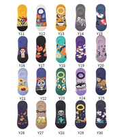 Chaussettes invisibles en coton pour femme 2026, motif artistique amusant, coupe basse, fournisseur en gros direct usine