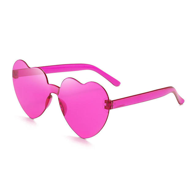 Custom Wedding Favors Color Party Eyewear One Piece Heart Sun Glasses Red pink love Heart Shaped Shades Sunglasses Wholesale