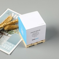 Notes autocollantes carrées en papier avec support en bois tridimensionnel personnalisé, impression latérale, logos personnalisables, publicité