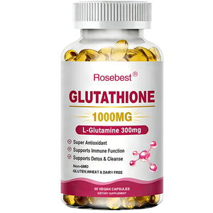 תוסף תזונה לבריאות העור, נוגד חמצון, נגד הזדקנות, 1000 מ\\\"ג גלוטתיון בכמוסות רכות עם L-גלוטמין וויטמין C/D3 - Product Image 1