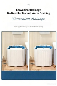 Silent Operation <b>Mini</b> Twin Portable Semi-automatic Plastic Smart Washing Machine for Household Use Double-barrel Spin-drying - Product Image 5