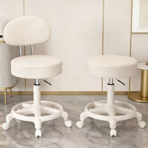 Tabouret pivotant de salon professionnel pour coiffeurs, techniciens en ongles, maquilleurs et barbiers seniors, utilisation à domicile sur coiffeuse - Product Image 1