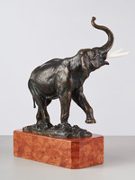 Grandes statues d'éléphants en bronze grandeur nature décorées pour jardin extérieur, à vendre