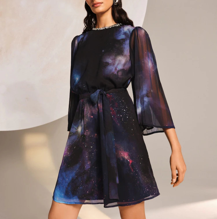 galaxy print formal dress Jade Dress Golden Galaxy main image 0