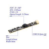Módulo de Cámara USB Interna para Portátil Hampo de Alta Velocidad CMOS 003-0751-b HD 720P 30fps MJPG/YUV Plug & Play de 1MP