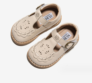 Chaussures habillées en cuir gaufré à bride en T pour bébé, semelles souples antidérapantes, vente en gros - Product Image 4