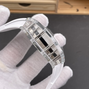Boîtier transparent en cristal RM Hollow, verre de montre en cristal saphir, mouvement mécanique automatique tourbillon, montre de sport pour homme - Product Image 3