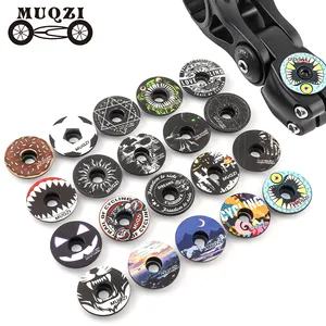 Muqzi haste de headset de bicicleta mtb, 1-1/8 ", garfo, cobertura superior, impressão uv com 20 padrões