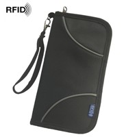 2024 kustom Logo fungsional pengatur dokumen perjalanan RFID dompet leher portabel kartu perjalanan keluarga paspor telepon tas Faraday