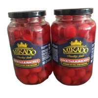 Cerise en conserve certifiée BRC 580 ml, avec ou sans tige, cerise maraschino rouge/jaune/verte, support OEM