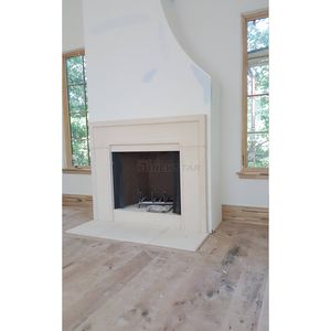 नवागंतुक हाथ से नक्काशीदार पत्थर की मूर्ति आधुनिक सरल शैली सफेद लिमेस्टोन फायरप्लेस - Product Image 2