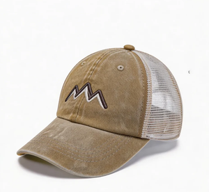 หมวกเบสบอลทรงโค้งแบบไม่รัดศีรษะสำหรับขายส่ง หมวกกีฬาแบบยูนิเซ็กซ์สไตล์วินเทจ ปักโลโก้ได้ตามต้องการ ผ้าฝ้ายฟอกสี หมวกทรงแด๊ด - Product Image 3