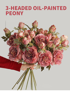 <span class=keywords><strong>Precio</strong></span> de Fábrica, Flor de Peonía Artificial de 3 Cabezas, Estilo Pintura al Óleo, Flor de Silken Persa para Decoración de Bodas y Hogar - Product Image 6