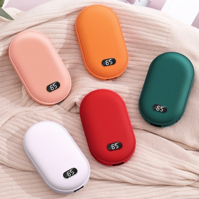 Heating Digital Display Mini Portable 2-in-1 USB Charging Hand Warmer Power Bank Promotional Business Gifts