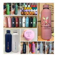 Botella térmica deportiva con impresión personalizada, termo, botella de agua de 1 litro, botella de acero inoxidable con logotipo