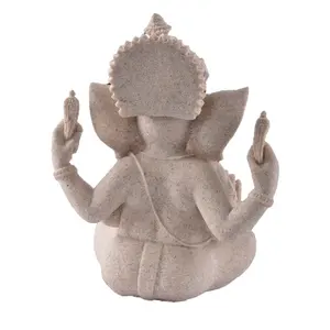 Ofícios da resina do Sudeste Asiático Estilo Indiano Ganesha Estátua de Buda Escultura de Elefante Decoração Da Casa Se Assemelhar Arenito Cor