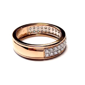 Proveedor de Joyería al por Mayor, Anillos de Boda Apilables de Oro Rosa Sólido de 18k de Alta Calidad con Diamantes Reales para Mujer, Uso Diario y Fiestas - Product Image 2