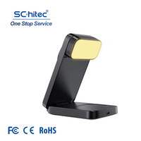 Schitec Réglable 4 en 1 LED Veilleuse Stand Magnétique Sans Fil Chargeur Rotation Multifonction Chargeur Sans Fil pour Apple Serie