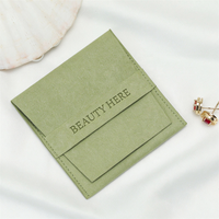 Pochettes d'emballage pour bijoux en microfibre de velours, pliables, personnalisables, 8x8cm, sacs carrés, vente en gros