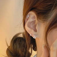 Boucles d'oreilles ROXI en argent sterling 925 plaqué or 18 carats avec une rangée de diamants, boucles d'oreilles à fil doré