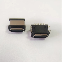 Connecteur femelle USB Type C 24 broches 6P en acier inoxydable étanche IPX8, montage vertical SMT, courant nominal 3A pour la charge