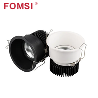 FOMSl 7W-35W LED encastré Downlight Anti-éblouissement rond en aluminium COB projecteurs dissimulé plafonnier pour éclairage intérieur