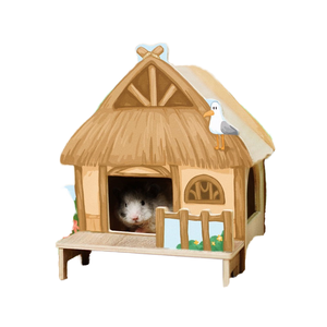 Casetta <span class=keywords><strong>per</strong></span> Criceti Multifunzionale Grande, Design Originale, Stile Oceano, in Legno, Facile da Pulire, con Chiusura a Strappo - Vendita Calda - Product Image 2
