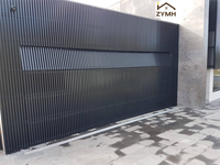 Porte de garage moderne à battants verticaux, à ouverture basculante, à lattes décoratives, en aluminium, montage encastré, porte sectionnelle, alliage d'aluminium durable