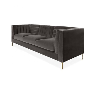 Living Room Gold Metal Legs 3 Seater Mid Century Modern Furniture Sofa Couch For Sale - Product Image 4