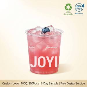 Gobelets en plastique PET transparents de 18 oz avec couvercles, personnalisables avec logo, jetables, pour boissons froides, café, thé, jus, smoothies, emballage en gros - Product Image 1