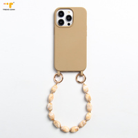 Bracelet de téléphone de luxe, pendentif coloré, porte-clés, perles en acrylique, cordon fait à la main, sangle de téléphone portable de 30 cm pour iPhone