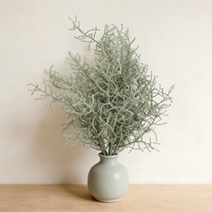 Bouquet artificiel de 40 cm avec 11 <span class=keywords><strong>t</strong></span>êtes de corail et de santolina, <span class=keywords><strong>83</strong></span> feuilles, en plastique écologique durable, pour décoration intérieure de bureau - Product Image 3