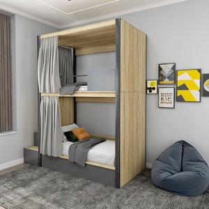 Meubles scolaires modernes, lits superposés en bois pour hôtel, appartement, collège, étudiants, dortoir - Product Image 6