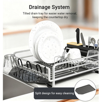 Hot Style Ménage Multifonctionnel En Aluminium Vaisselle Séchage Lavabo Égouttoir À Vaisselle Supports pour Comptoir De Cuisine