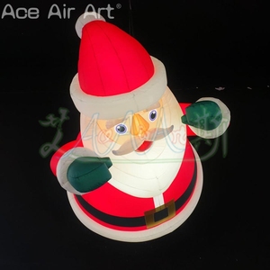 Papá Noel inflable en pose voladora de superhéroe con luz LED para decoración de techo interior - Product Image 4