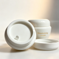 Pot cosmétique vide anti-fuite à double couche, design bulbeux, blanc, avec tampon doré, pour baume de soin, 5/10/20/30/50g