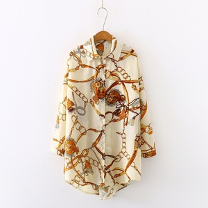 Camicette da <span class=keywords><strong>Donna</strong></span> con Stampa a Catena Camicie da Ufficio <span class=keywords><strong>Lunghe</strong></span> ed Eleganti Design in Chiffon Camicia a <span class=keywords><strong>Maniche</strong></span> <span class=keywords><strong>Lunghe</strong></span> con Protezione Solare Abbigliamento di Lusso Autunnale da <span class=keywords><strong>Donna</strong></span> Top - Product Image 6