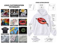 Sweat-shirt à capuche surdimensionné en coton écologique, imprimé et brodé sur mesure, poids lourd 350-600 GSM, streetwear unisexe
