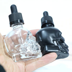 1oz cam damlalık şişe 30ml küçük temizle/buzlu siyah kafatası sakal yağı için cam damlalık şişe - Product Image 2