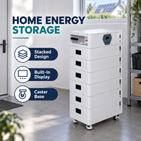 Système de stockage d'énergie domestique avec conception de batterie empilable, écran intégré et base à roulettes